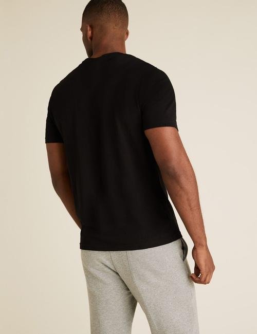 Siyah 3'lü Saf Pamuklu T-Shirt Seti