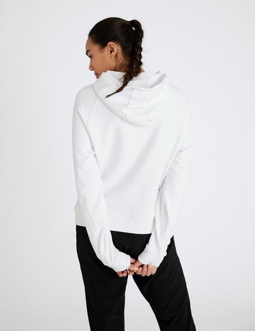 Beyaz Saf Pamuklu Oversize Sweatshirt