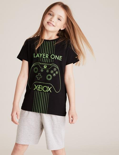 Siyah Xbox™ Şortlu Pijama Takımı