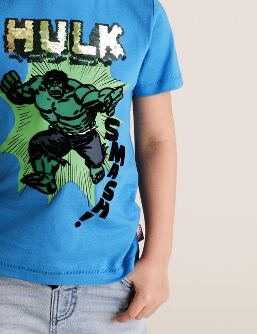 Mavi De§iŸen Pullu Hulk? T-Shirt