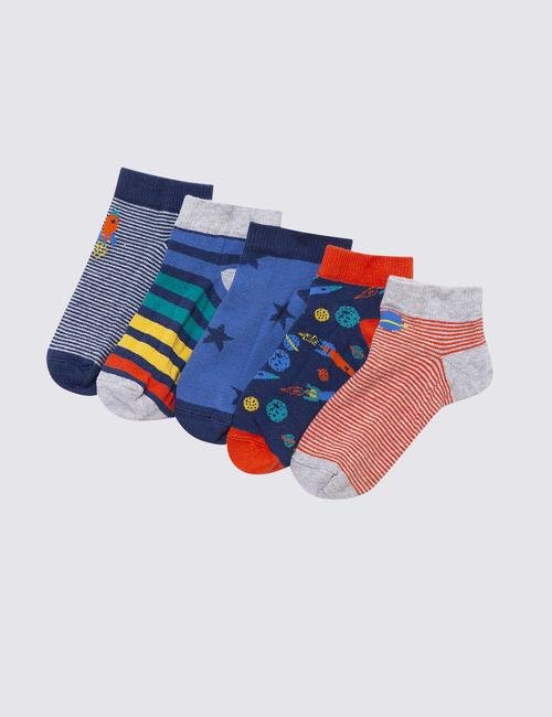 Multi Renk 5'li Kamuflaj Desenli Çorap Seti