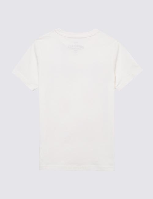 Beyaz Futbol Grafik T-Shirt