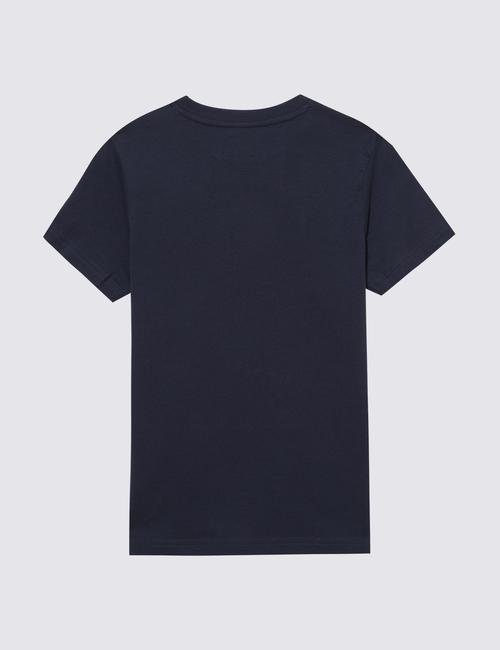 Lacivert Pamuklu Grafik T-Shirt