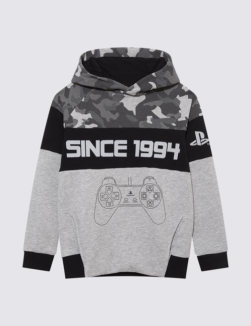 Gri Playstation? Grafik Sweatshirt