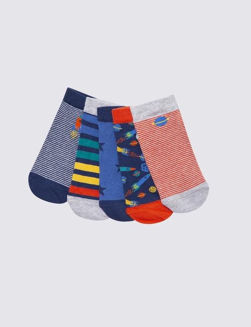 Multi Renk 5'li Kamuflaj Desenli Çorap Seti