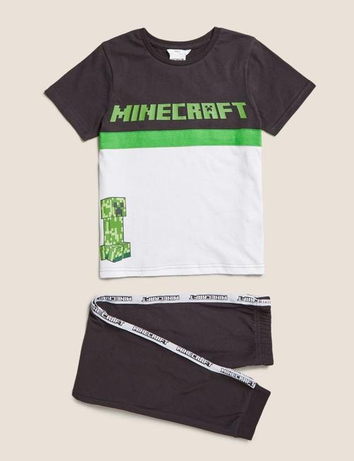 Multi Renk Minecraft™ Kısa Kollu Pijama Takımı