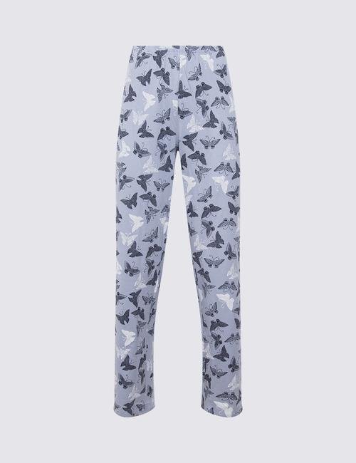 Mavi Kelebek Desenli Pijama Takımı