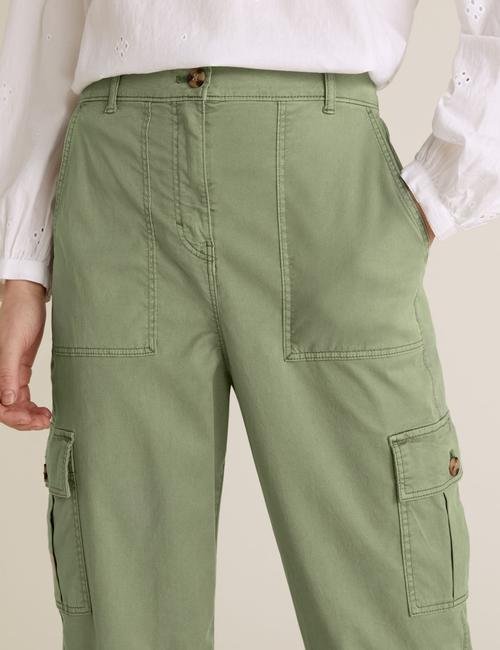 Yeşil Tapered Ankle Grazer Trousers Kargo Pantolon