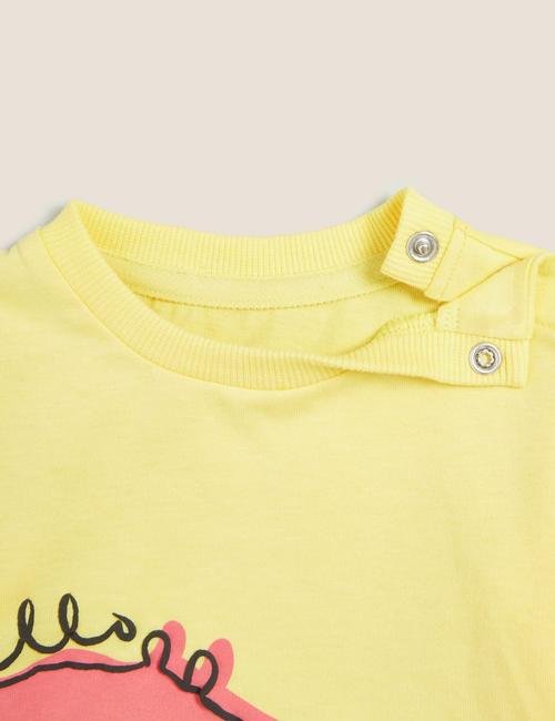 Sarı Desenli T-Shirt