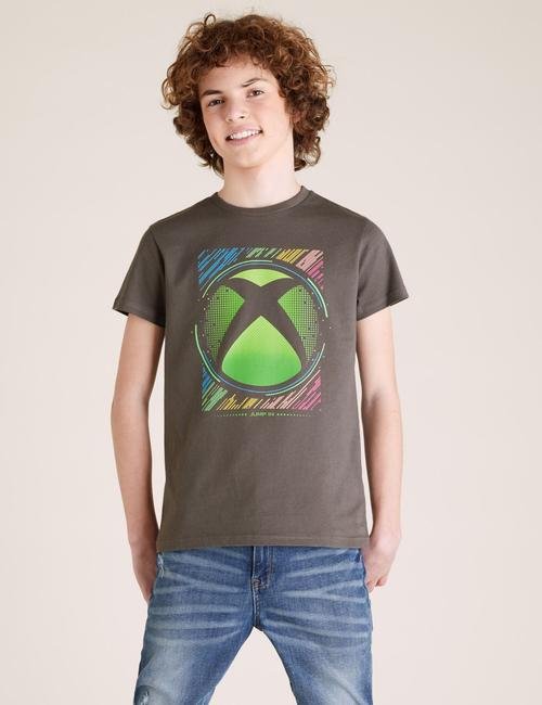 Beyaz Xbox Baskılı T-Shirt