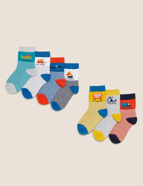 Multi Renk 7'li Haftanın Günleri Desenli Çorap