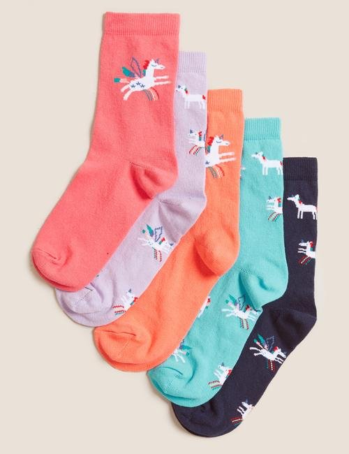Multi Renk 5'li Unicorn Desenli Çorap