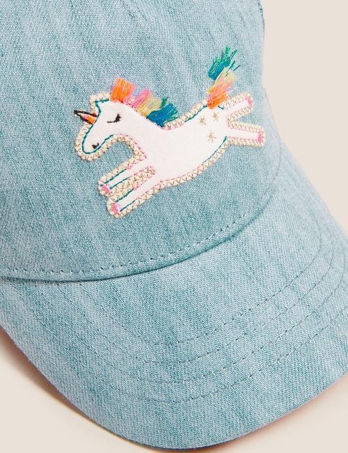 Mavi Unicorn Baskılı Şapka