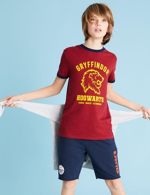 Kırmızı Saf Pamuklu Harry Potter™ Kısa Kollu T-Shirt (6-16 Yaş)