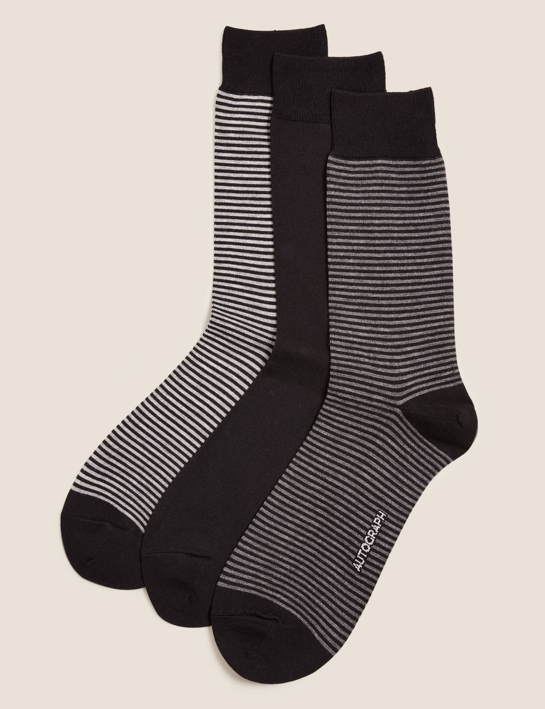 3'lü Modal Çizgili Çorap