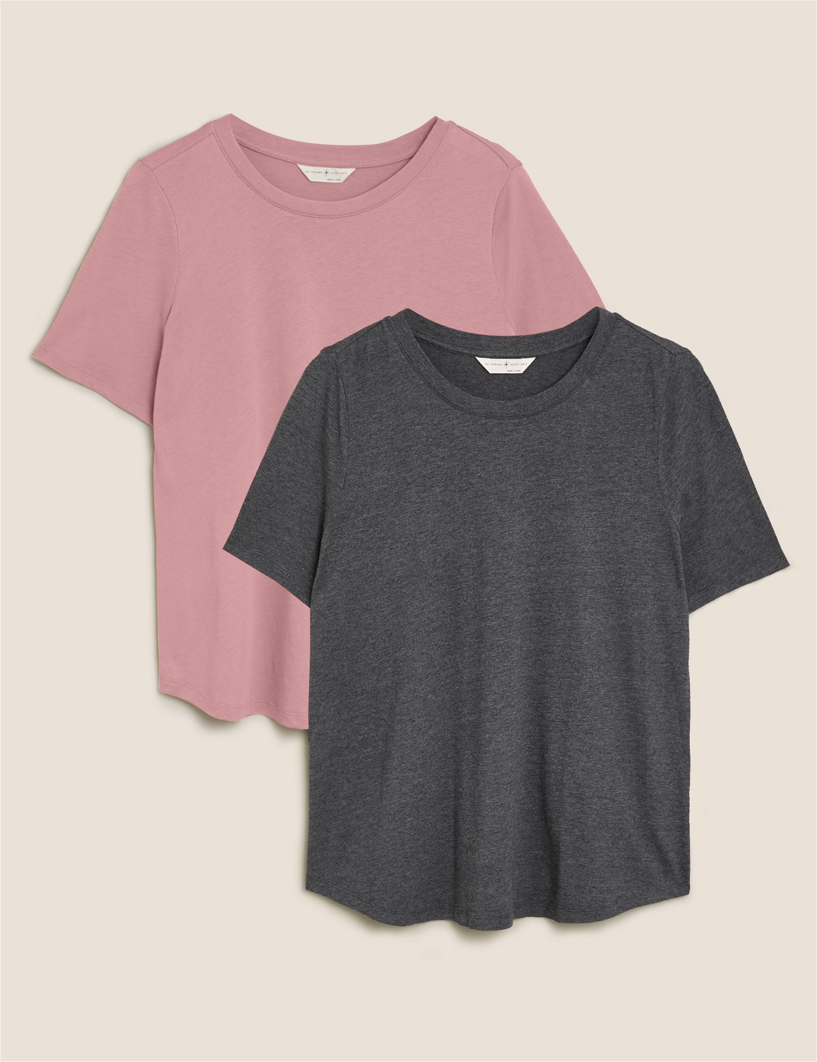 2'li Modal Karışımlı Pamuklu Uyku T-Shirt