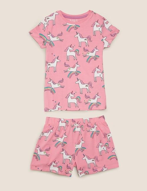 Pembe Unicorn Desenli Pijama Takımı (1-7 Yaş)