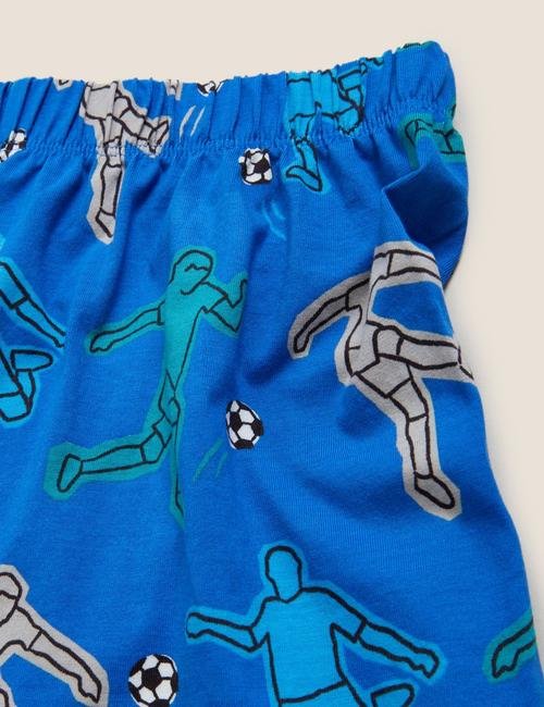 Mavi Footbol Desenli Pijama Takımı