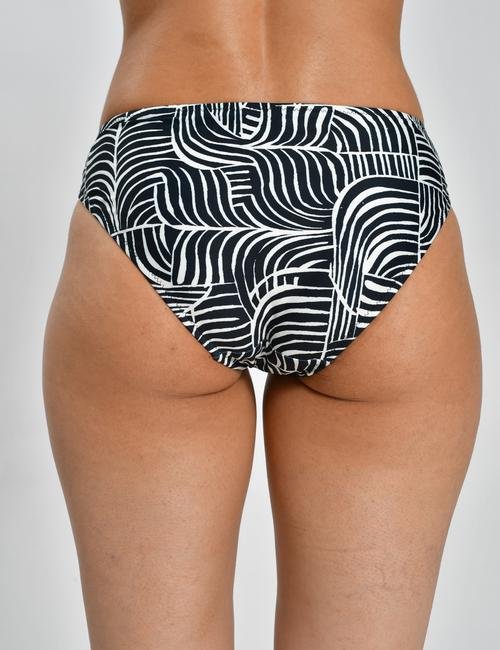 Siyah Zebra Desenli Halka Detaylı Bikini Altı