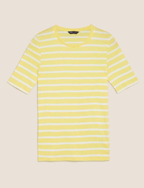 Sarı Çizgili T-Shirt