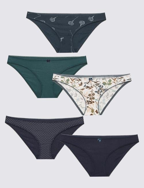 Yeşil 5'li Lycra® Bikini Külot Seti