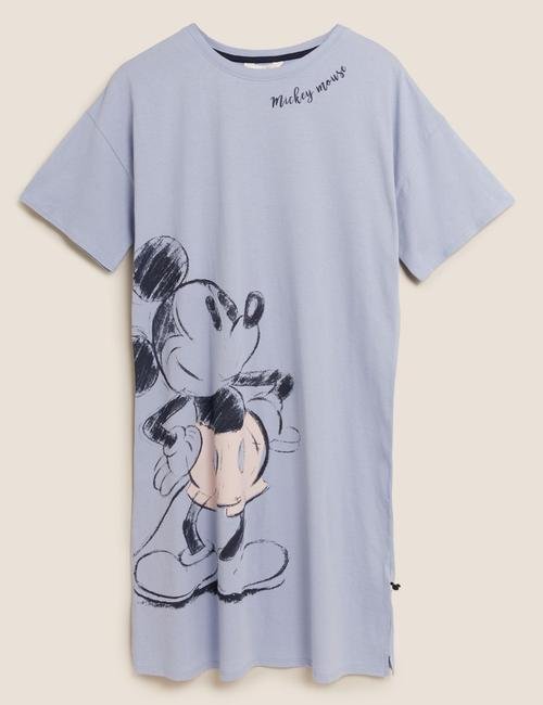 Mavi Mickey Mouse™ Pamuklu Kısa Gecelik