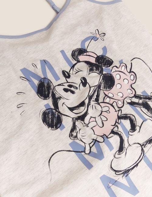 Gri Mickey Mouse™ İnce Askılı Gecelik