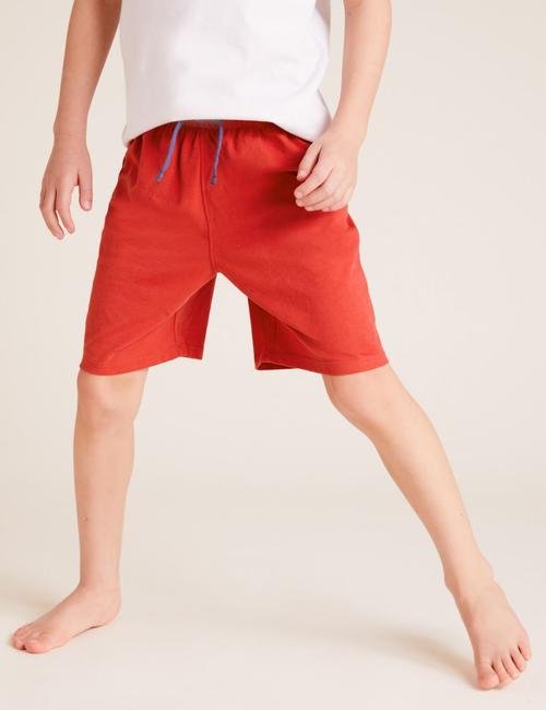 Kırmızı Saf Pamuklu Kısa Kollu Pijama Takımı (1-10 Yaş)