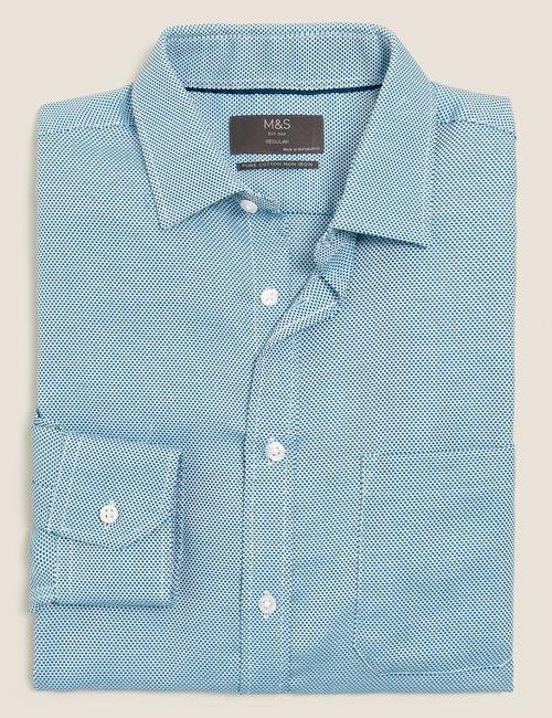 Mavi Ütü Gerektirmeyen Regular Fit Gömlek