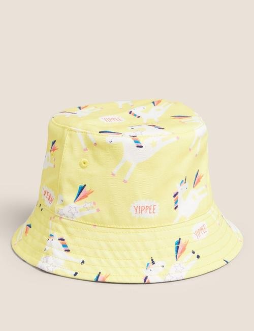 Sarı Pamuklu Unicorn Desenli Şapka