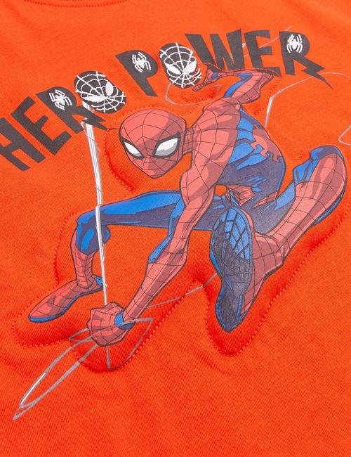 Turuncu Saf Pamuk Spider-Man™ 3D Baskılı T-Shirt (2-7 Yaş)