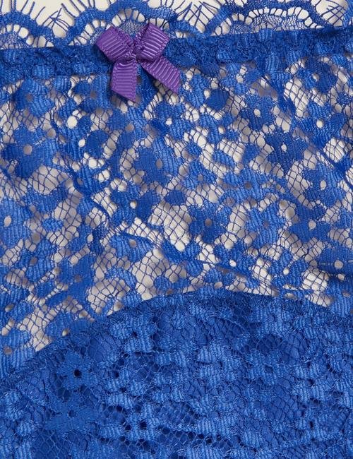 Mavi Çiçek Desenli Bikini Külot