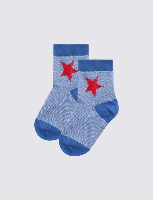 Multi Renk 5'li Yıldız Desenli Çorap Seti