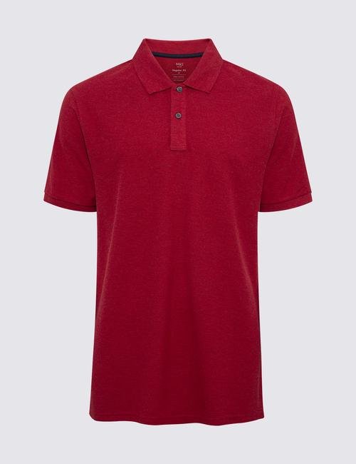 Kırmızı Polo Yaka Kısa Kollu T-Shirt