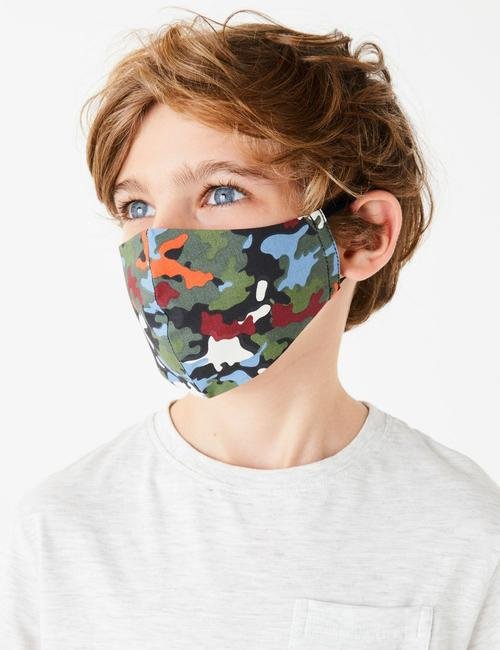 Multi Renk 5'li Yıkanabilir Çocuk Yüz Maskesi