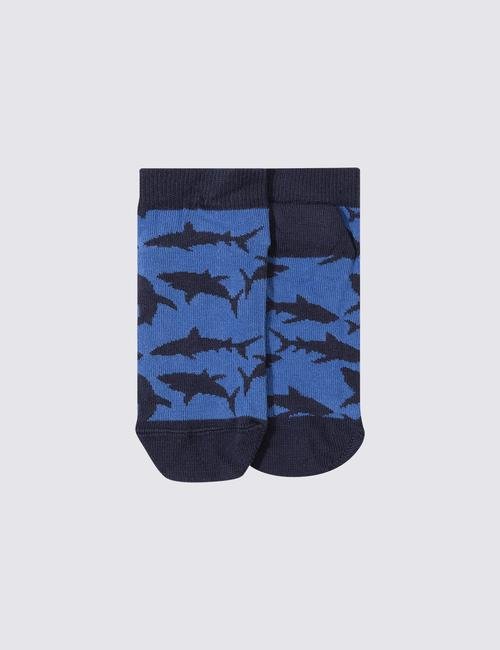 Multi Renk 5'li Köpekbalığı Desenli Çorap Seti