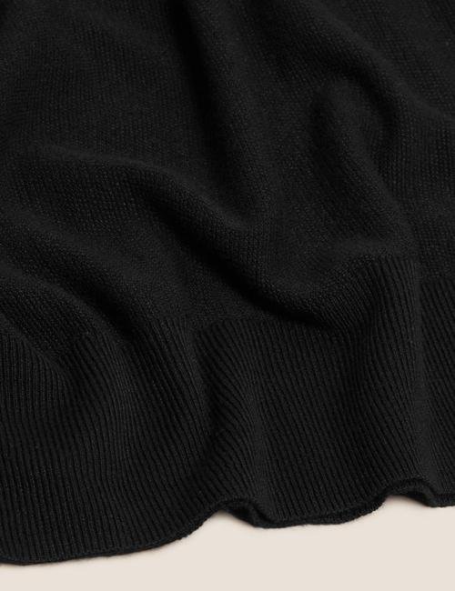 Siyah Fırfır Detaylı Örme Bluz