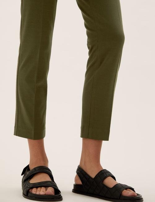Yeşil Jersey Slim Fit Grazer Pantolon