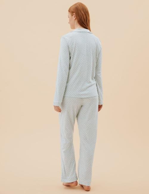 Gri Modal Karışımlı Uzun Kollu Pijama Takımı