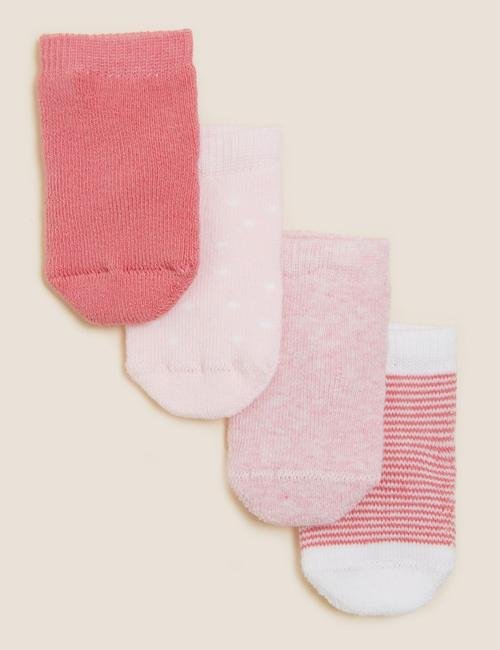 Pembe 4'lü Havlu Çorap (0-24 Ay)