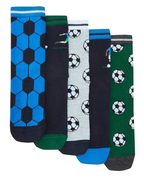 Multi Renk 5'li Futbol Desenli Çorap