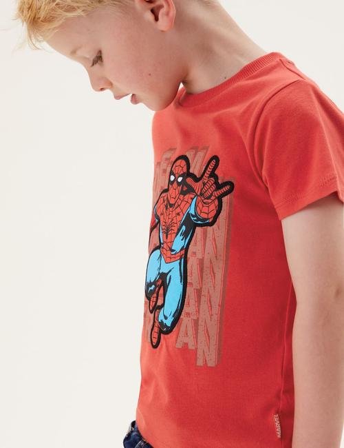 Kırmızı Saf Pamuk Spider-Man™ T-Shirt (2-7 Yaş)