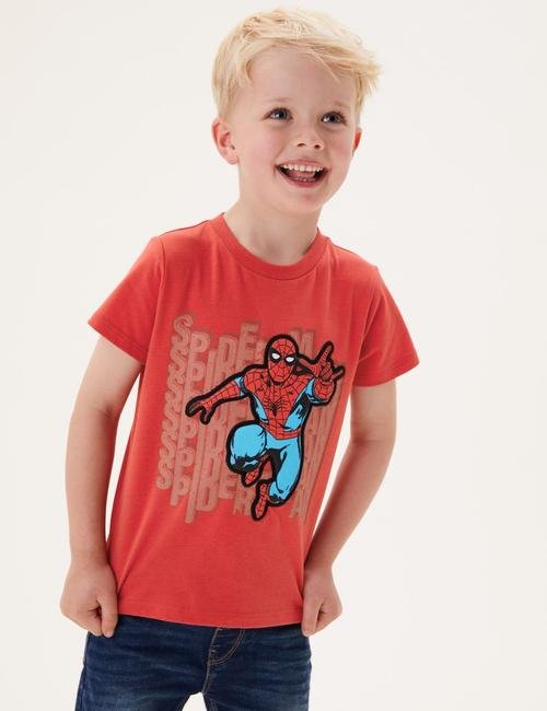Kırmızı Saf Pamuk Spider-Man™ T-Shirt (2-7 Yaş)