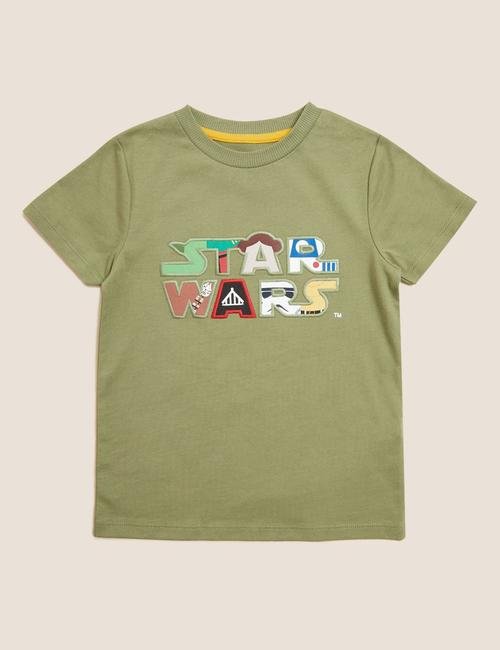 Yeşil Saf Pamuk Star Wars™ T-Shirt (2-7 Yaş)