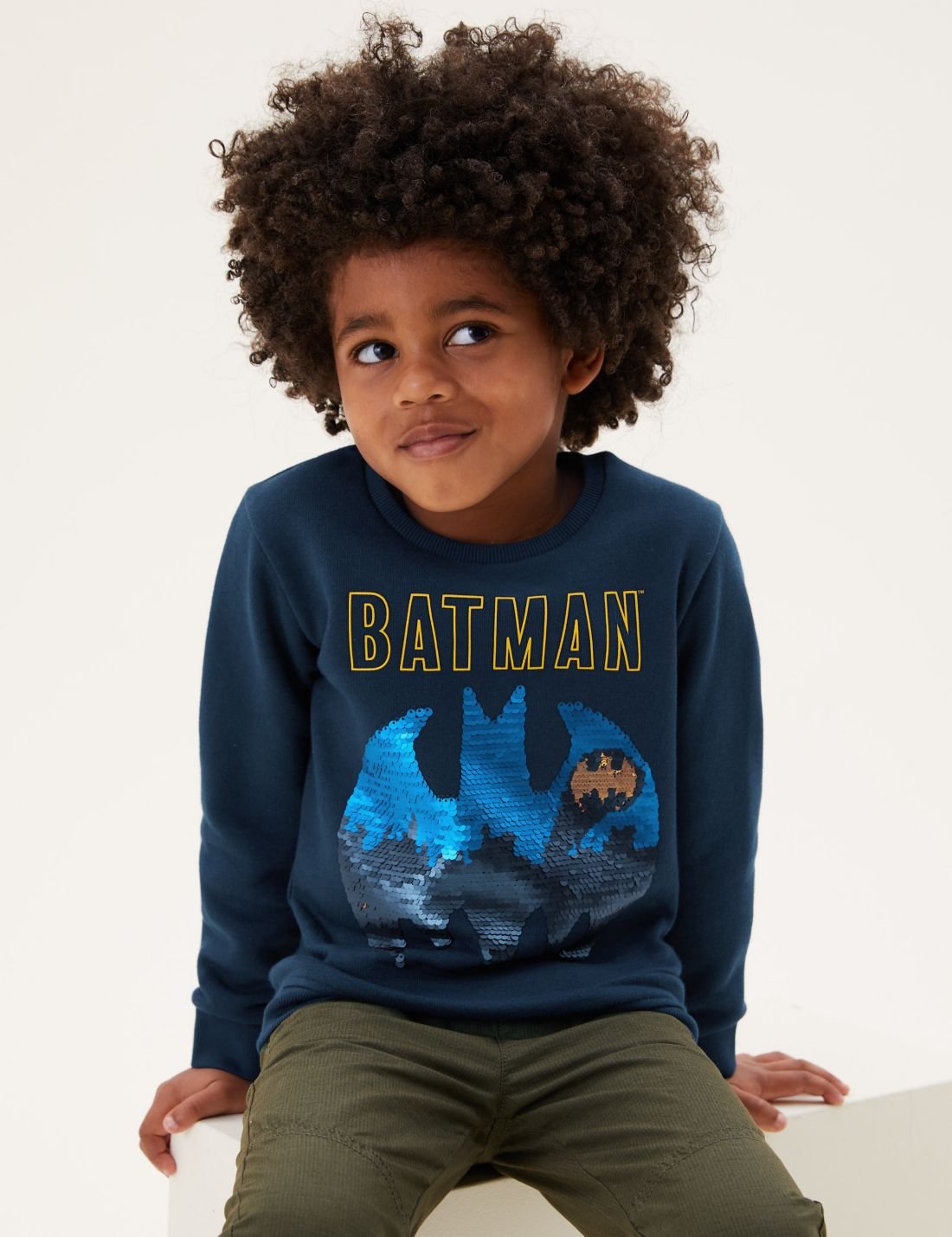 Batman™ Çift Yönlü Pullu Sweatshirt (2-7 Yaş)
