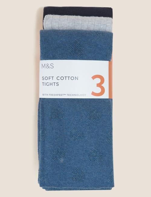 Mavi 3'lü Külotlu Çorap