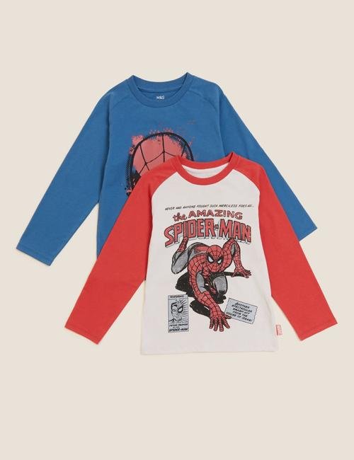 Multi Renk Saf Pamuk 2'li Spider-Man™ T-Shirt (2-7 Yaş)