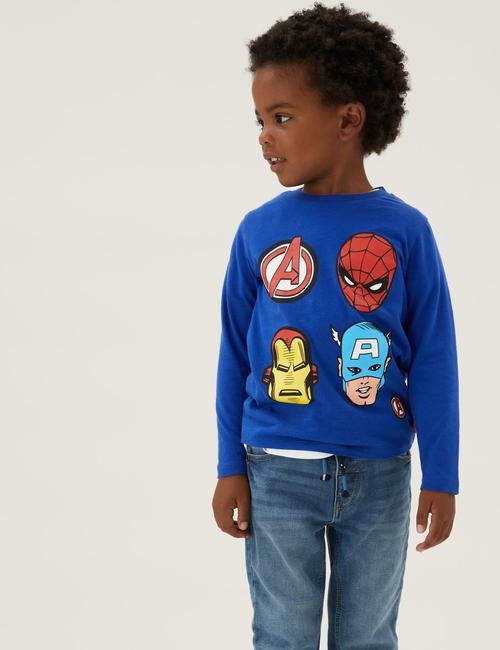 Multi Renk Saf Pamuk 2'li Marvel Superheroes™ T-Shirt (2-7 Yaş)