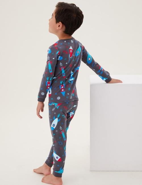 Multi Renk Uzay Desenli Pijama Takımı (1-7 Yaş)