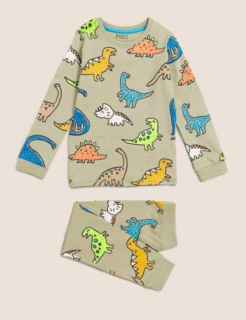 Multi Renk Dinozor Desenli Pijama Takımı (1-7 yaş)